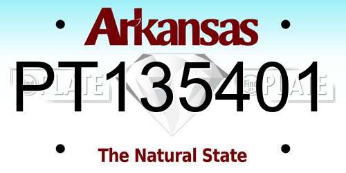 PT135401 Arkansas License Plate