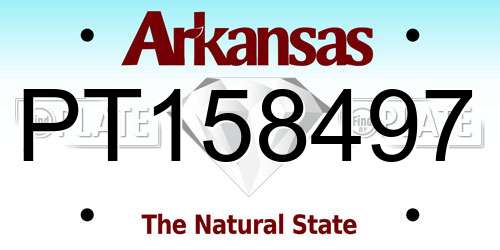 PT158497 Arkansas License Plate