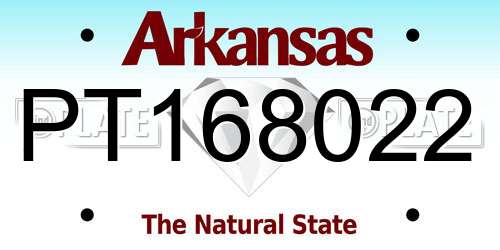 PT168022 Arkansas License Plate