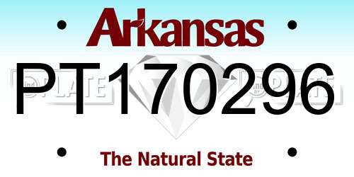 PT170296 Arkansas License Plate