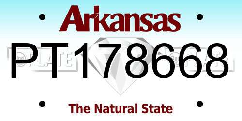 PT178668 Arkansas License Plate