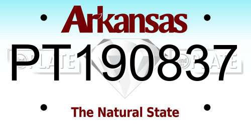 PT190837 Arkansas License Plate
