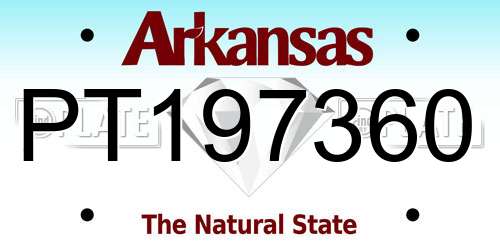 PT197360 Arkansas License Plate