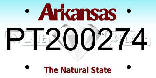 PT200274 Arkansas License Plate