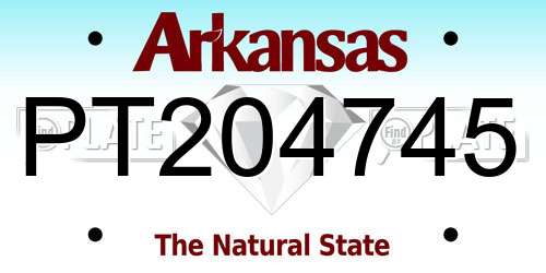 PT204745 Arkansas License Plate