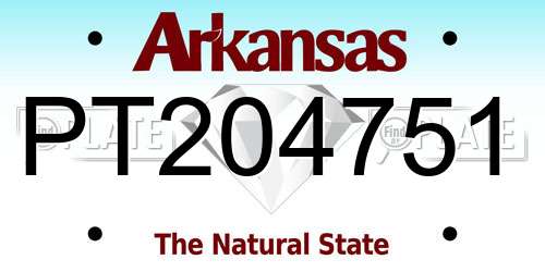 PT204751 Arkansas License Plate