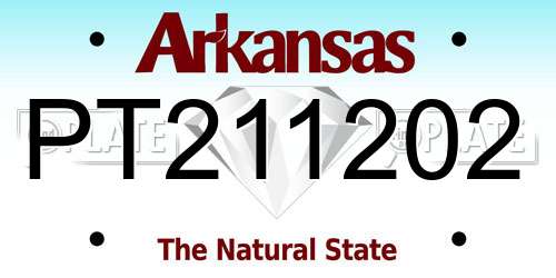 PT211202 Arkansas License Plate