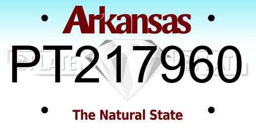 PT217960 Arkansas License Plate