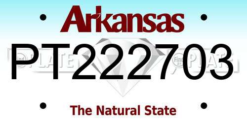 PT222703 Arkansas License Plate