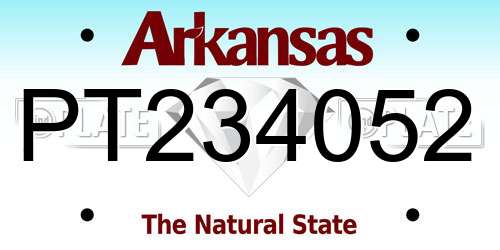 PT234052 Arkansas License Plate