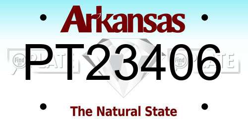 PT23406 Arkansas License Plate