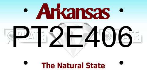 PT2E406 Arkansas License Plate