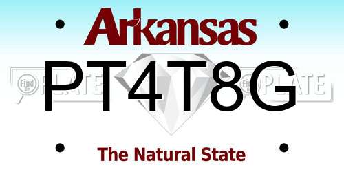 PT4T8G Arkansas License Plate