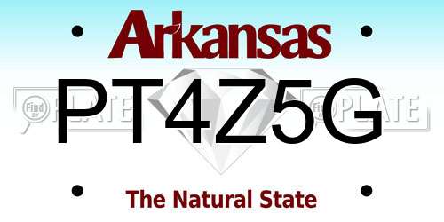 PT4Z5G Arkansas License Plate