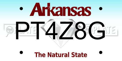 PT4Z8G Arkansas License Plate