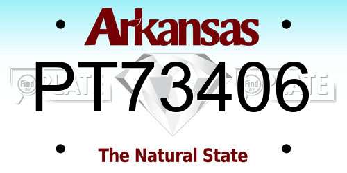 PT73406 Arkansas License Plate