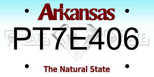 PT7E406 Arkansas License Plate