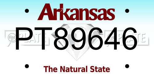 PT89646 Arkansas License Plate