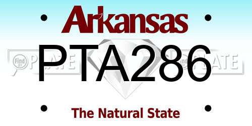 PTA286 Arkansas License Plate