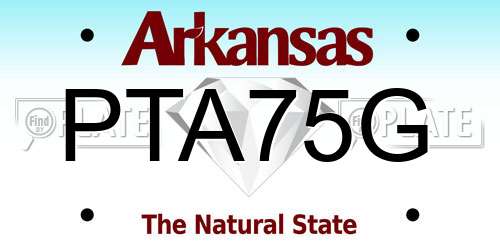 PTA75G Arkansas License Plate