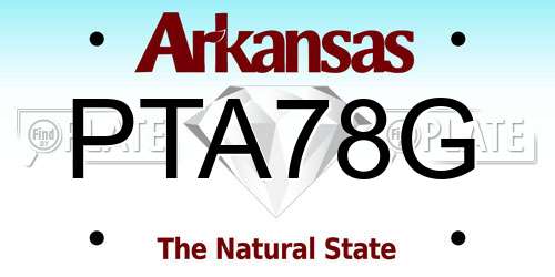PTA78G Arkansas License Plate
