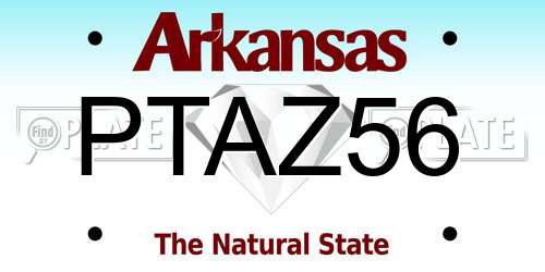 PTAZ56 Arkansas License Plate