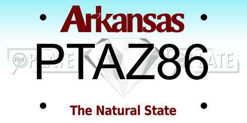 PTAZ86 Arkansas License Plate