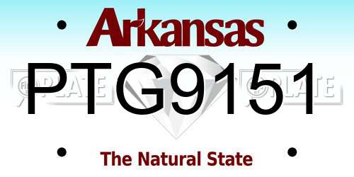 PTG9151 Arkansas License Plate