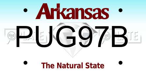 PUG97B Arkansas License Plate