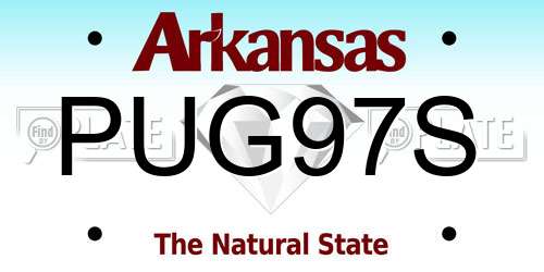 PUG97S Arkansas License Plate