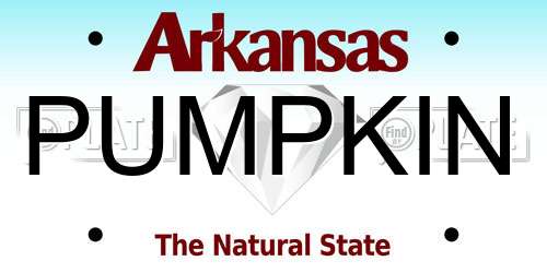 PUMPKIN Arkansas License Plate