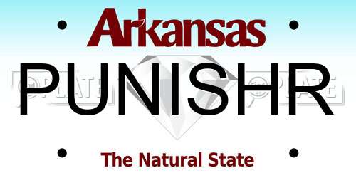 PUNISHR Arkansas License Plate