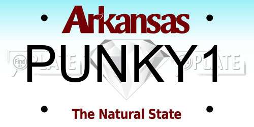 PUNKY1 Arkansas License Plate