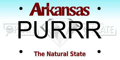 PURRR Arkansas License Plate