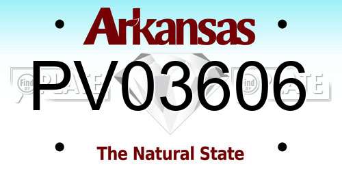 PV03606 Arkansas License Plate