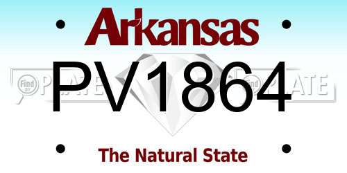 PV1864 Arkansas License Plate