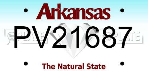 PV21687 Arkansas License Plate
