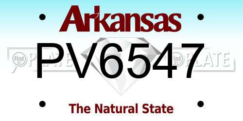 PV6547 Arkansas License Plate