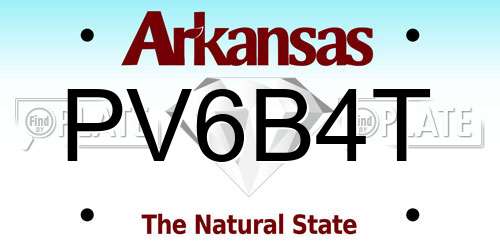 PV6B4T Arkansas License Plate