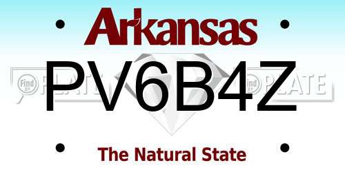 PV6B4Z Arkansas License Plate