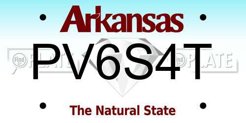 PV6S4T Arkansas License Plate