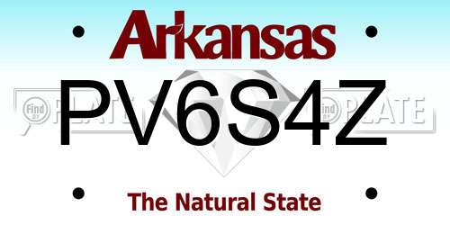PV6S4Z Arkansas License Plate