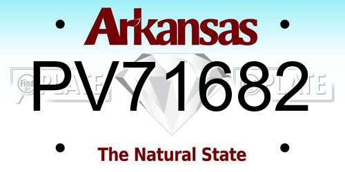 PV71682 Arkansas License Plate