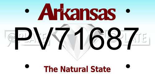 PV71687 Arkansas License Plate