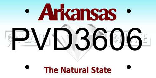 PVD3606 Arkansas License Plate