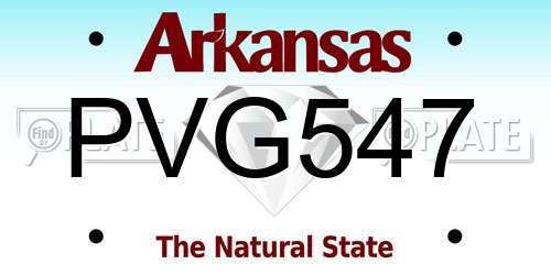 PVG547 Arkansas License Plate