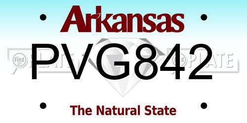 PVG842 Arkansas License Plate
