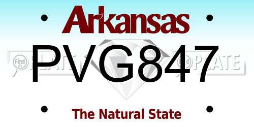 PVG847 Arkansas License Plate