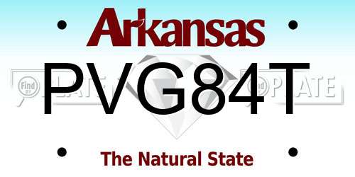 PVG84T Arkansas License Plate