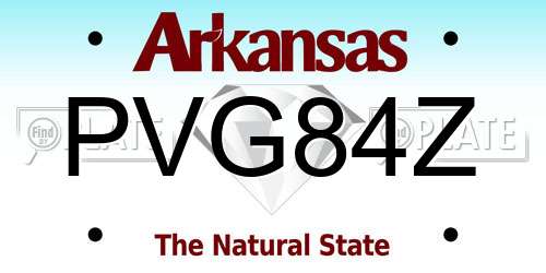 PVG84Z Arkansas License Plate